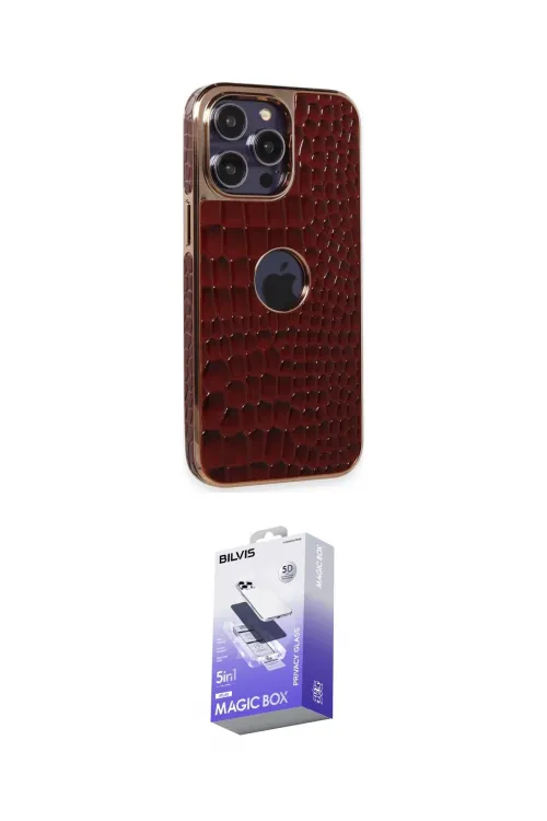 ieg™ iPhone 13 Pro Max Kılıf Ufuk Form Prime - Siyah Bilvis 5in1 5D Magic Hayalet Cam Ekran Koruyucu