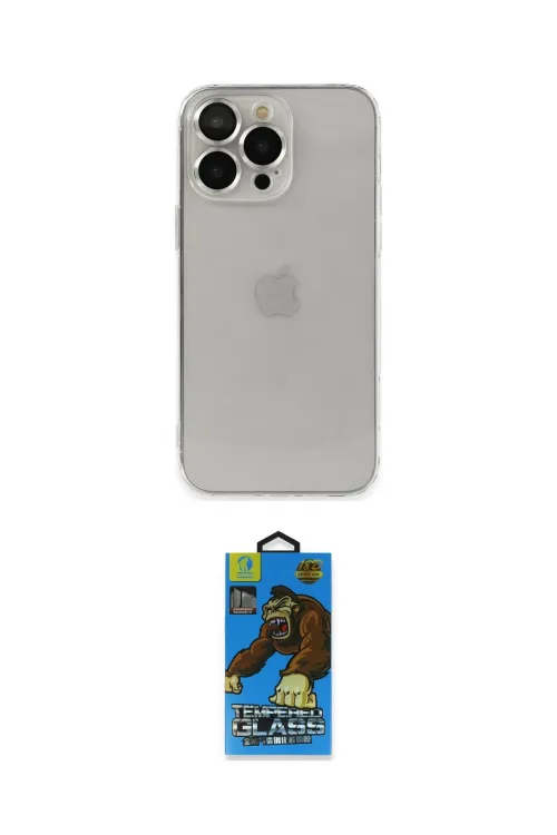 ieg™ iPhone 13 Pro Max Kılıf Ufuk Minimal Özel Seri - Siyah 18D Cam Ekran Koruyucu
