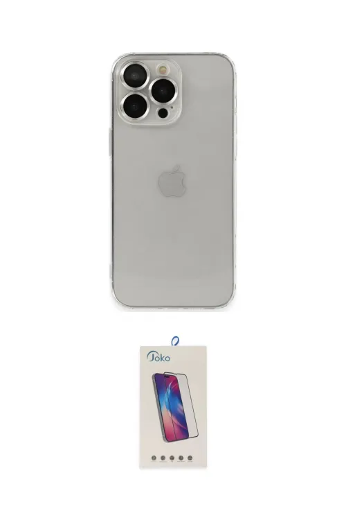 ieg™ iPhone 13 Pro Max Kılıf Ufuk Minimal Özel Seri - Siyah Joko 5D Cam