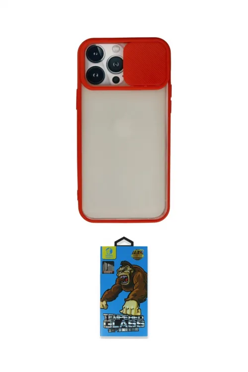 ieg™ iPhone 13 Pro Max Kılıf Vadi Çizgi - Siyah 18D Cam Ekran Koruyucu
