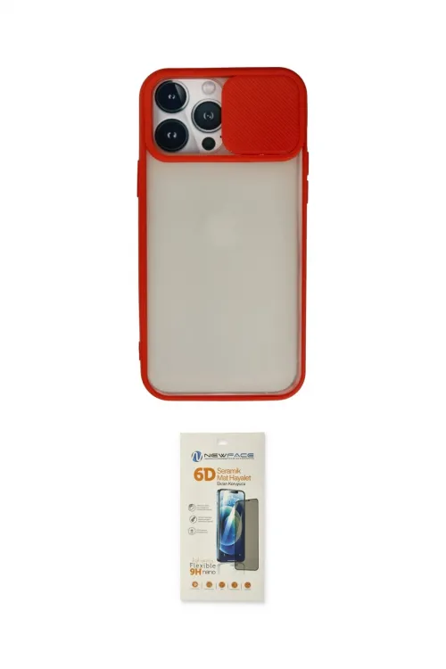 ieg™ iPhone 13 Pro Max Kılıf Vadi Çizgi - Siyah 6D Mat Seramik Hayalet Nano Ekran Koruyucu