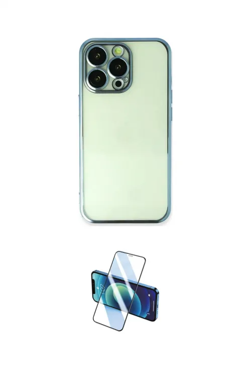 ieg™ iPhone 13 Pro Max Kılıf Vadi Minimal - Siyah 3D Antistatik Cam Ekran Koruyucu