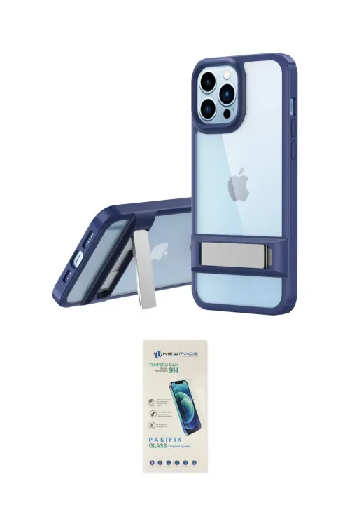 ieg™ iPhone 13 Pro Max Kılıf Yadigar Yansıma - Şeffaf Pasifik Cam Ekran Koruyucu