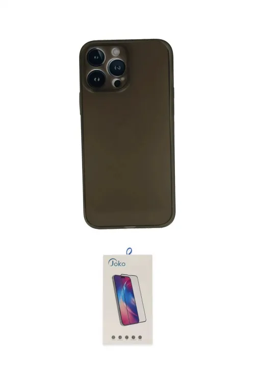 ieg™ iPhone 13 Pro Max Kılıf Yadigar Yansıma Serisi - Siyah Joko 5D Cam