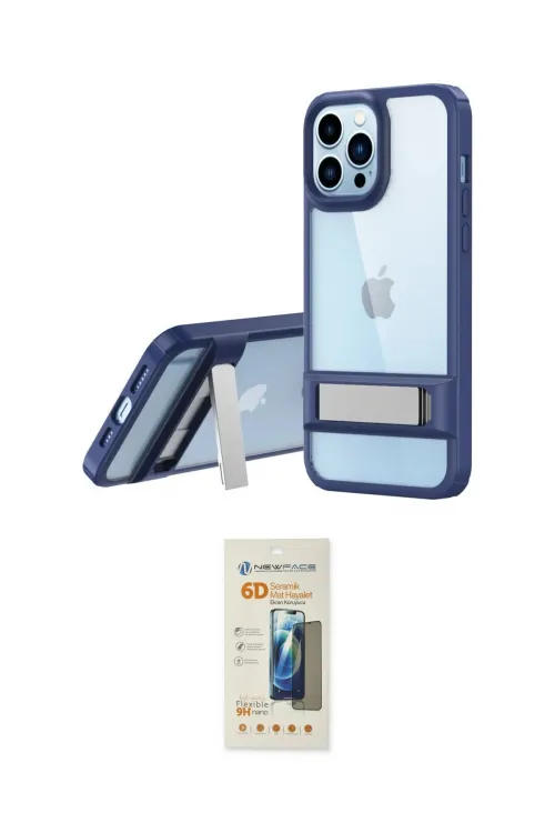 ieg™ iPhone 13 Pro Max Kılıf Yadigar Yansıma - Siyah 6D Mat Seramik Hayalet Nano Ekran Koruyucu