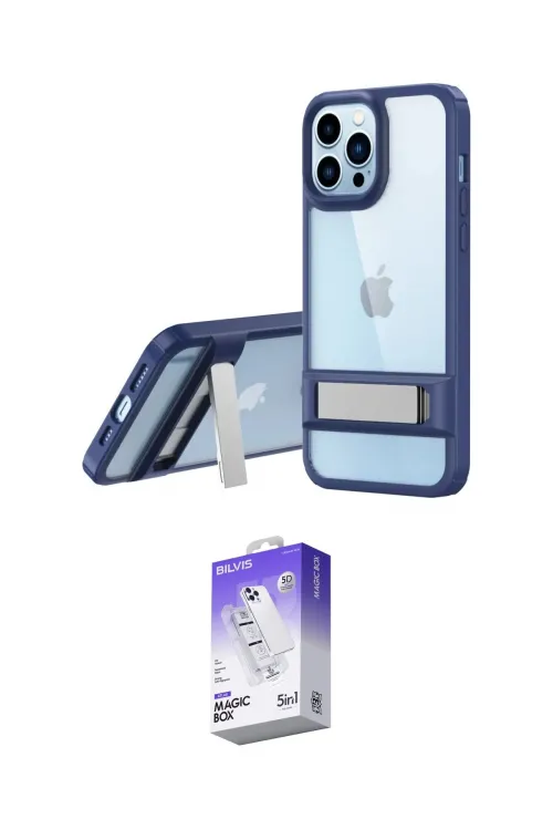 ieg™ iPhone 13 Pro Max Kılıf Yadigar Yansıma - Siyah Bilvis 5in1 3D Magic Cam Ekran Koruyucu