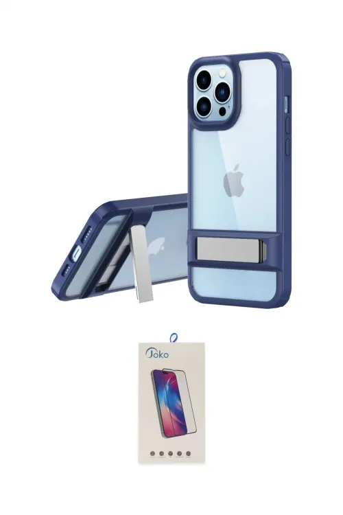 ieg™ iPhone 13 Pro Max Kılıf Yadigar Yansıma - Siyah Joko 5D Cam