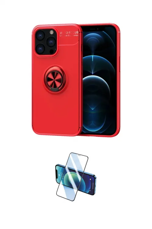 ieg™ iPhone 13 Pro Max Kılıf Yankı Form Prime - Siyah 3D Antistatik Cam Ekran Koruyucu