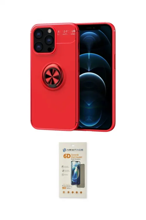 ieg™ iPhone 13 Pro Max Kılıf Yankı Form Prime - Siyah 6D Mat Seramik Hayalet Nano Ekran Koruyucu
