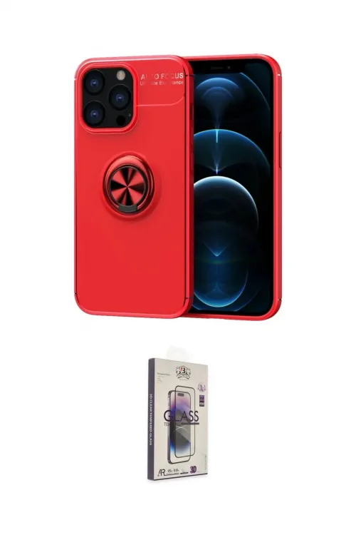 ieg™ iPhone 13 Pro Max Kılıf Yankı Form Prime - Siyah Bilvis 3D Cam Ekran Koruyucu