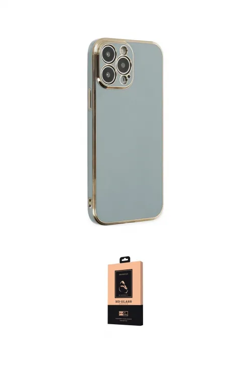 ieg™ iPhone 13 Pro Max Kılıf Yankı Serisi - Şeffaf Maxco Cam Ekran Koruyucu