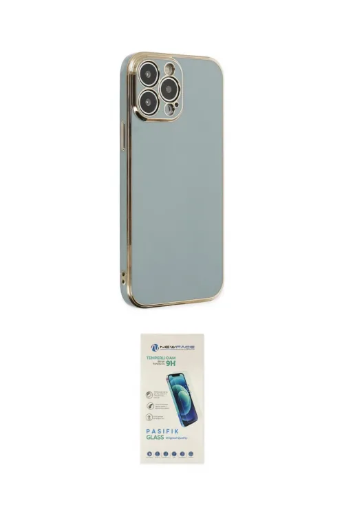 ieg™ iPhone 13 Pro Max Kılıf Yankı Serisi - Şeffaf Pasifik Cam Ekran Koruyucu