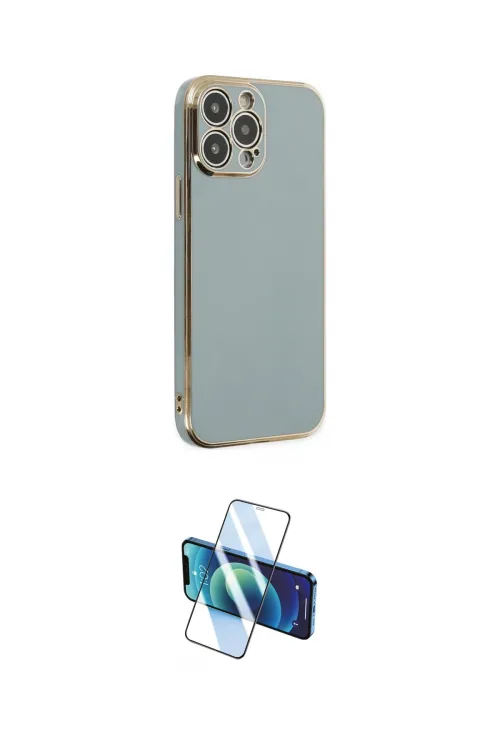 ieg™ iPhone 13 Pro Max Kılıf Yankı Serisi - Siyah 3D Antistatik Cam Ekran Koruyucu