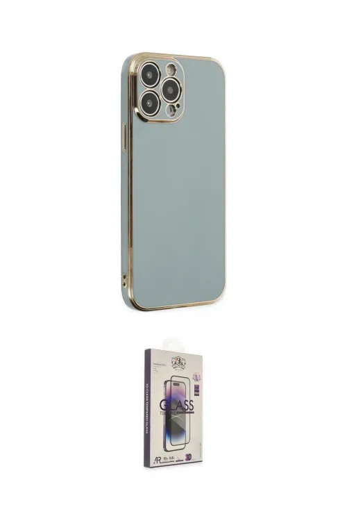 ieg™ iPhone 13 Pro Max Kılıf Yankı Serisi - Siyah Bilvis 3D Cam Ekran Koruyucu