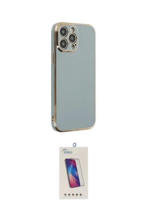 ieg™ iPhone 13 Pro Max Kılıf Yankı Serisi - Siyah Joko 5D Cam