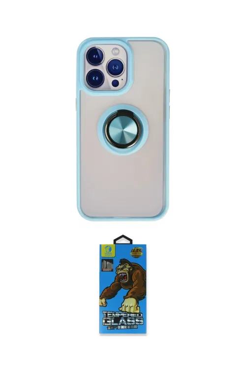 ieg™ iPhone 13 Pro Max Kılıf Yörünge Çizgi - Siyah 18D Cam Ekran Koruyucu
