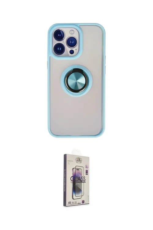 ieg™ iPhone 13 Pro Max Kılıf Yörünge Çizgi - Siyah Bilvis 3D Cam Ekran Koruyucu