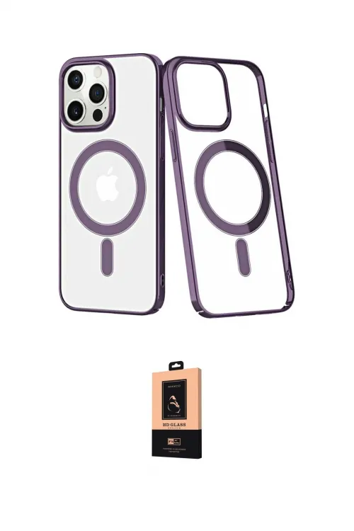 ieg™ iPhone 13 Pro Max Kılıf Yörünge Minimal - Şeffaf Maxco Cam Ekran Koruyucu
