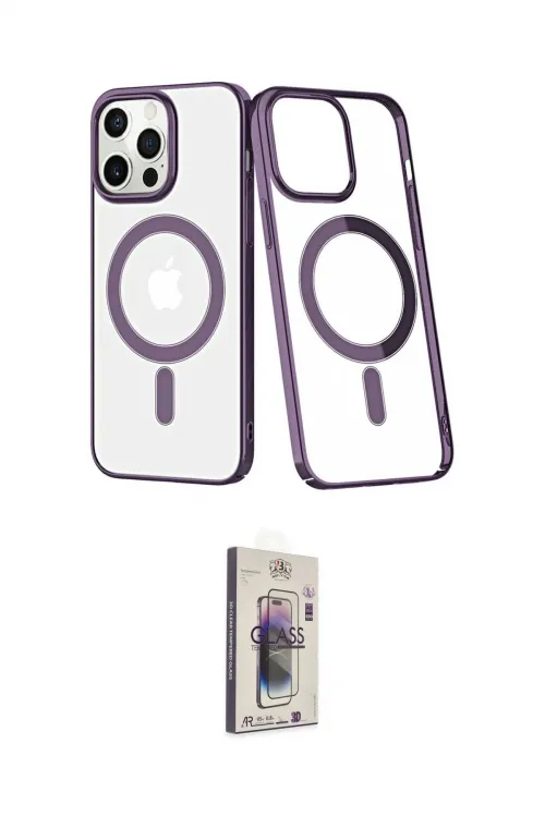 ieg™ iPhone 13 Pro Max Kılıf Yörünge Minimal - Siyah Bilvis 3D Cam Ekran Koruyucu