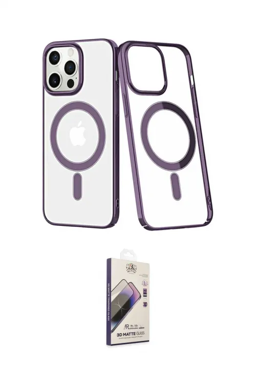 ieg™ iPhone 13 Pro Max Kılıf Yörünge Minimal - Siyah Bilvis 3D Mat Cam Ekran Koruyucu