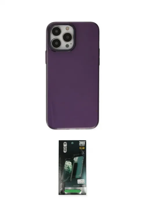 ieg™ iPhone 13 Pro Max Kılıf Zirve Doku Koleksiyonu - Şeffaf 360 Full Body Arka Koruyucu