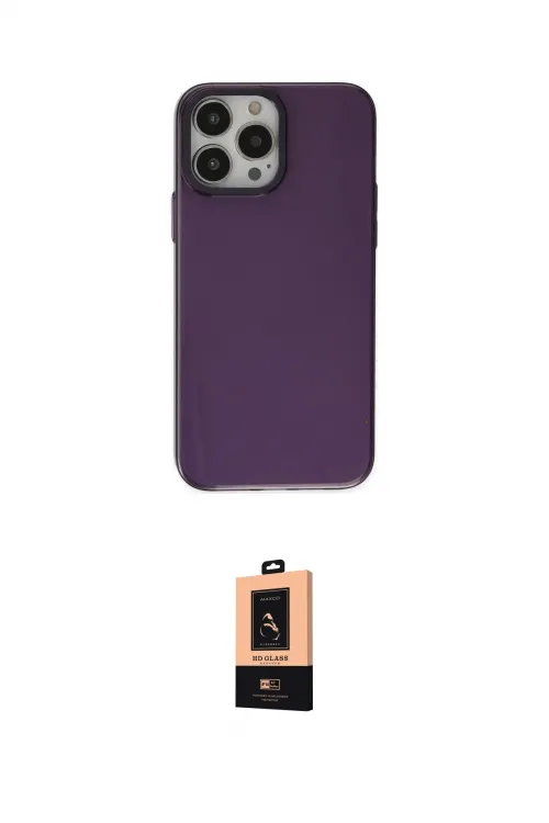 ieg™ iPhone 13 Pro Max Kılıf Zirve Doku Koleksiyonu - Şeffaf Maxco Cam Ekran Koruyucu