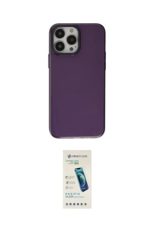 ieg™ iPhone 13 Pro Max Kılıf Zirve Doku Koleksiyonu - Şeffaf Pasifik Cam Ekran Koruyucu