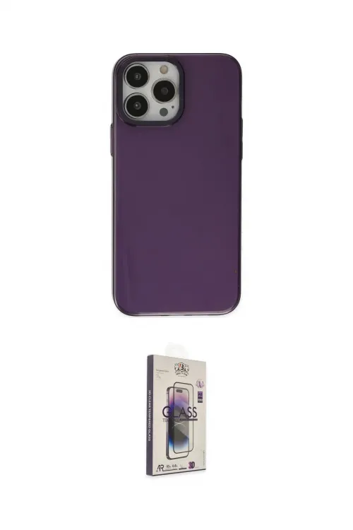 ieg™ iPhone 13 Pro Max Kılıf Zirve Doku Koleksiyonu - Siyah Bilvis 3D Cam Ekran Koruyucu