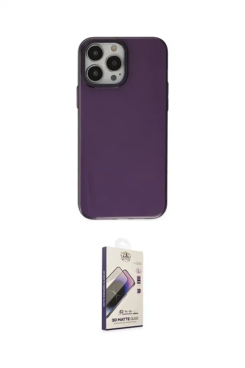 ieg™ iPhone 13 Pro Max Kılıf Zirve Doku Koleksiyonu - Siyah Bilvis 3D Mat Cam Ekran Koruyucu