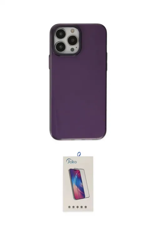 ieg™ iPhone 13 Pro Max Kılıf Zirve Doku Koleksiyonu - Siyah Joko 5D Cam