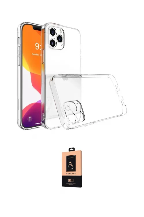 ieg™ iPhone 13 Pro Max Kılıf Zirve Doku - Şeffaf Maxco Cam Ekran Koruyucu