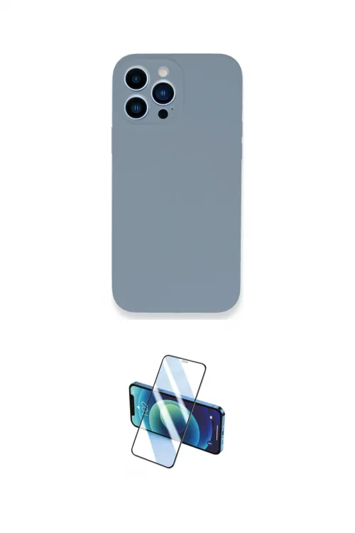 ieg™ iPhone 13 Pro Max Kılıf Zirve Modern Özel Seri - Siyah 3D Antistatik Cam Ekran Koruyucu