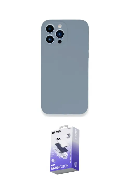 ieg™ iPhone 13 Pro Max Kılıf Zirve Modern Özel Seri - Siyah Bilvis 5in1 5D Magic Hayalet Cam Ekran Koruyucu