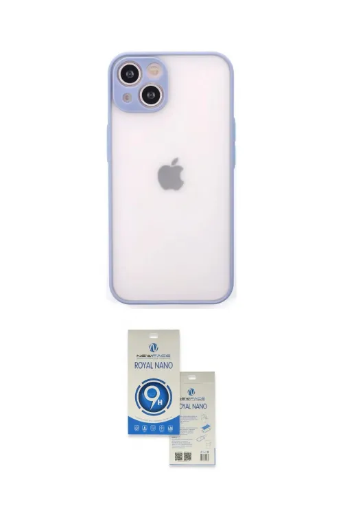 ieg™ iPhone 14 Kılıf Ahenk Çizgi Serisi - Şeffaf Royal Nano Ekran Koruyucu