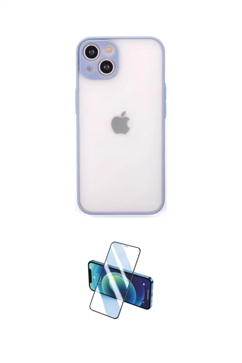 ieg™ iPhone 14 Kılıf Ahenk Çizgi Serisi - Siyah 3D Antistatik Cam Ekran Koruyucu