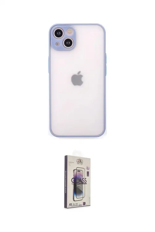 ieg™ iPhone 14 Kılıf Ahenk Çizgi Serisi - Siyah Bilvis 3D Cam Ekran Koruyucu