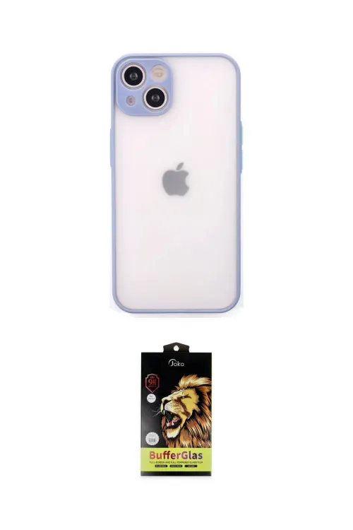 ieg™ iPhone 14 Kılıf Ahenk Çizgi Serisi - Siyah Buffer Cam Ekran Koruyucu