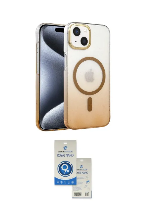 ieg™ iPhone 14 Kılıf Ahenk Doku Özel Seri - Şeffaf Royal Nano Ekran Koruyucu