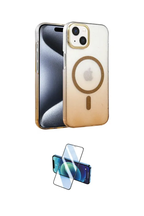 ieg™ iPhone 14 Kılıf Ahenk Doku Özel Seri - Siyah 3D Antistatik Cam Ekran Koruyucu