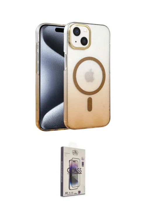 ieg™ iPhone 14 Kılıf Ahenk Doku Özel Seri - Siyah Bilvis 3D Cam Ekran Koruyucu