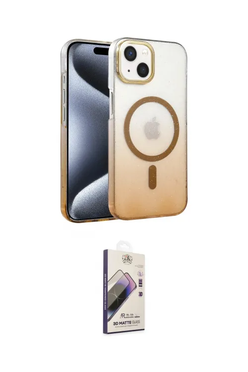 ieg™ iPhone 14 Kılıf Ahenk Doku Özel Seri - Siyah Bilvis 3D Mat Cam Ekran Koruyucu