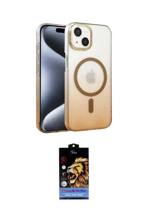 ieg™ iPhone 14 Kılıf Ahenk Doku Özel Seri - Siyah Buffer Hayalet Cam Ekran Koruyucu