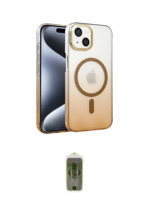 ieg™ iPhone 14 Kılıf Ahenk Doku Özel Seri - Siyah Joko Magic 5D Hayalet Cam