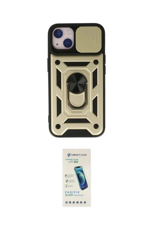 ieg™ iPhone 14 Kılıf Ahenk Klasik - Şeffaf Pasifik Cam Ekran Koruyucu