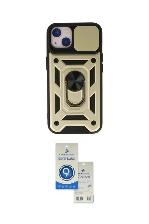 ieg™ iPhone 14 Kılıf Ahenk Klasik - Şeffaf Royal Nano Ekran Koruyucu