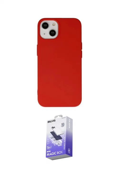 ieg™ iPhone 14 Kılıf Ahenk Serisi - Siyah Bilvis 5in1 5D Magic Hayalet Cam Ekran Koruyucu