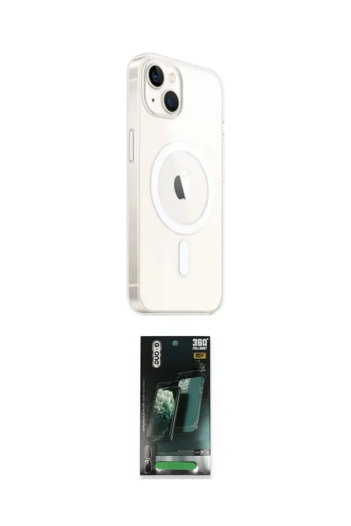 ieg™ iPhone 14 Kılıf Ahenk Yansıma Prime - Şeffaf 360 Full Body Arka Koruyucu