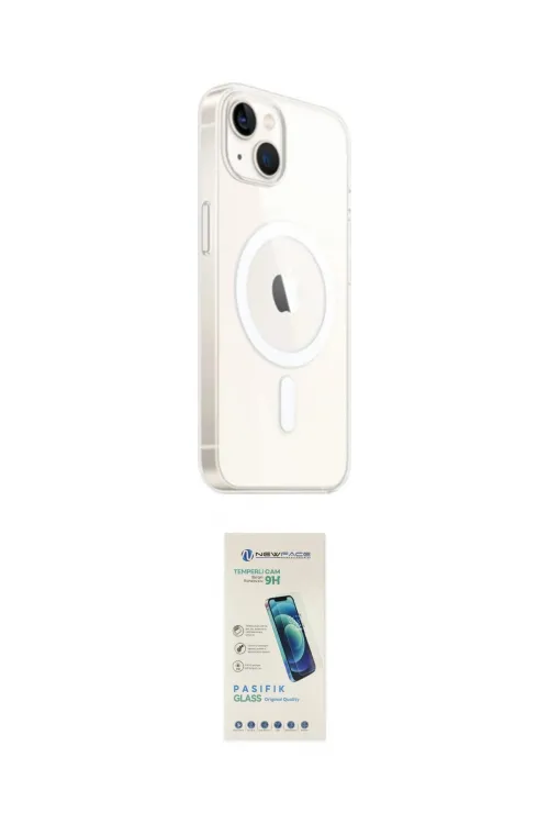 ieg™ iPhone 14 Kılıf Ahenk Yansıma Prime - Şeffaf Pasifik Cam Ekran Koruyucu