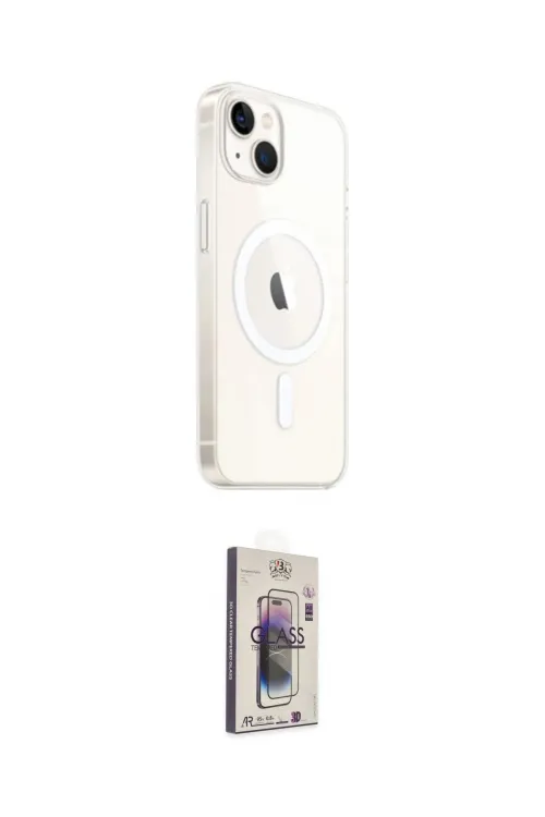 ieg™ iPhone 14 Kılıf Ahenk Yansıma Prime - Siyah Bilvis 3D Cam Ekran Koruyucu