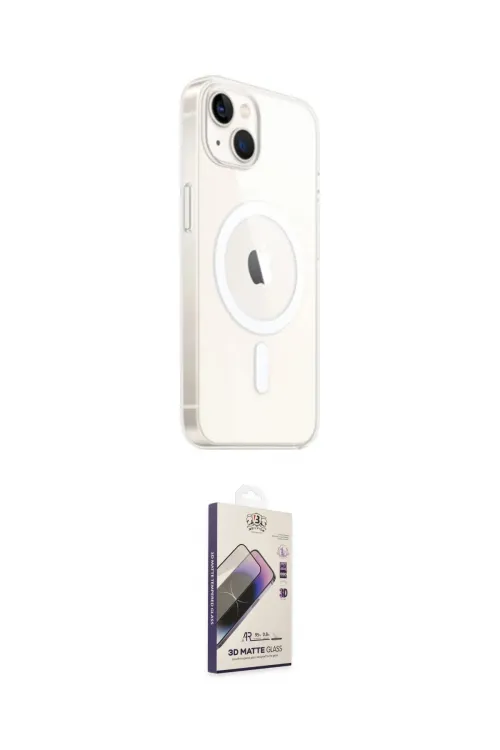 ieg™ iPhone 14 Kılıf Ahenk Yansıma Prime - Siyah Bilvis 3D Mat Cam Ekran Koruyucu